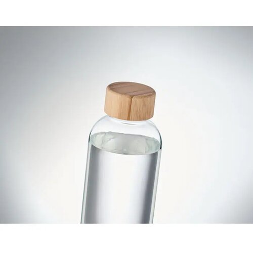 Glazen fles 650ml bamboe dop Frisian transparant