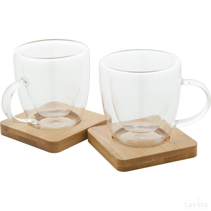 Mocaboo Glazen Espresso Kopjes Set Wit