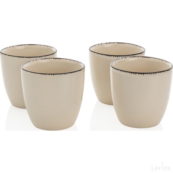 Ukiyo 4-delige set kopjes Wit