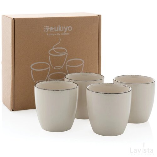 Ukiyo 4-delige set kopjes Wit