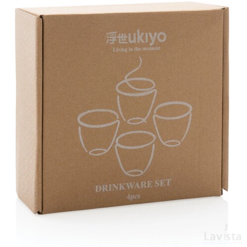 Ukiyo 4-delige set kopjes Wit