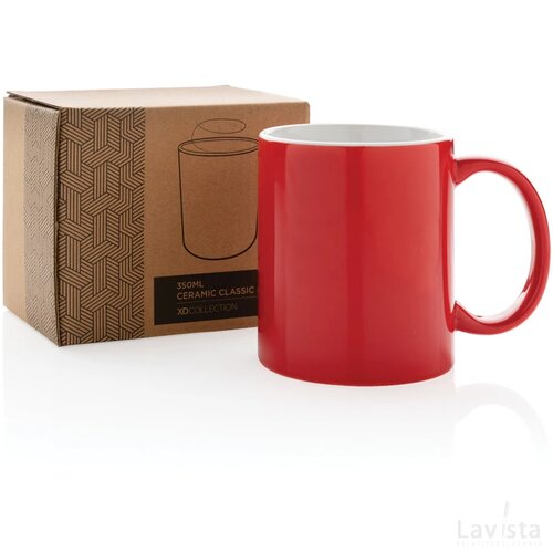 Keramische classic mok Rood