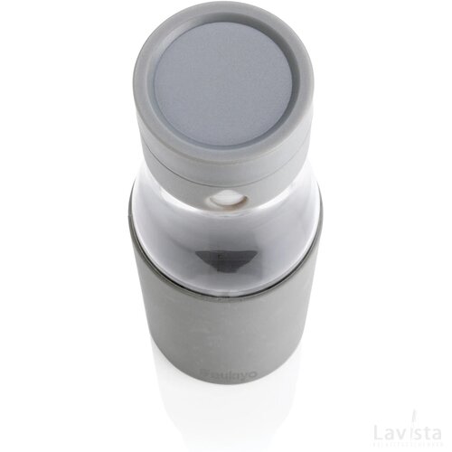 Ukiyo glazen hydratatie-trackingfles met sleeve grijs