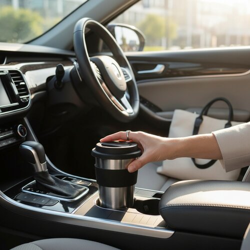 Enkelwandige RVS drinkbeker 350 ml Zwart 350 ml