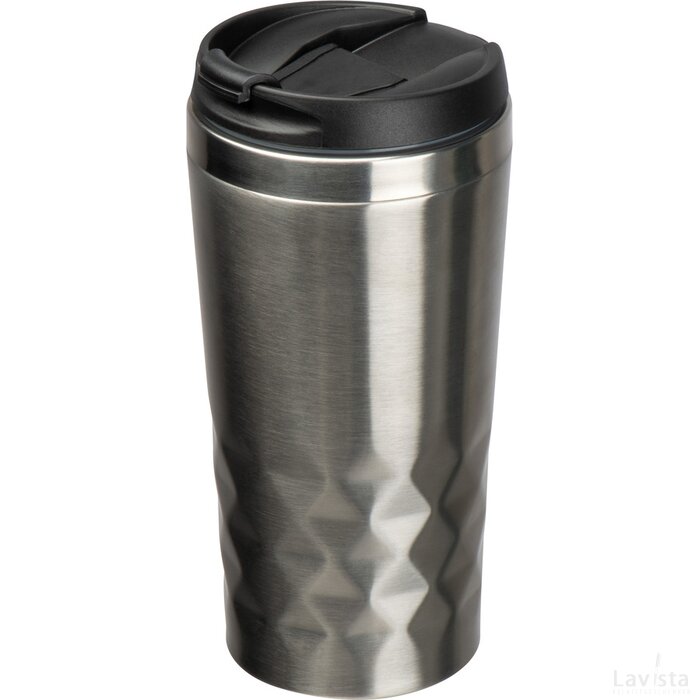 Drinkbeker met motief grijs silvergrey