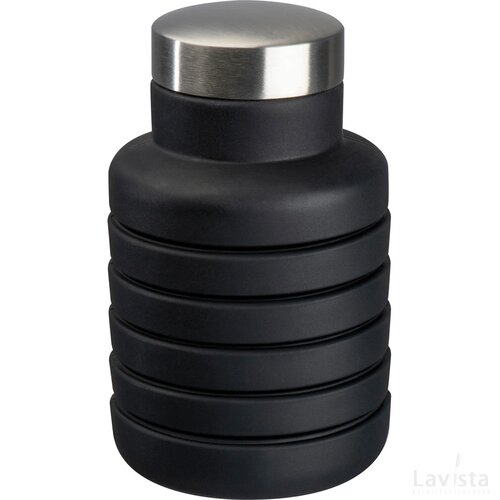 Drinkfles van silicone zwart