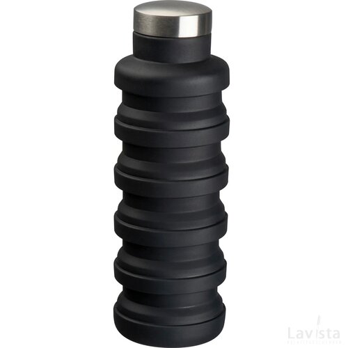 Drinkfles van silicone zwart