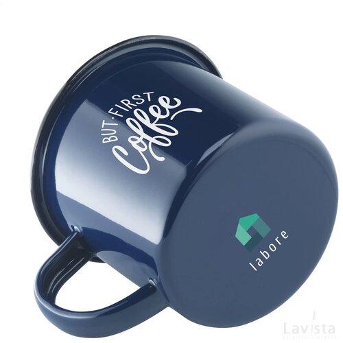 Retro Emaille Mok Blauw