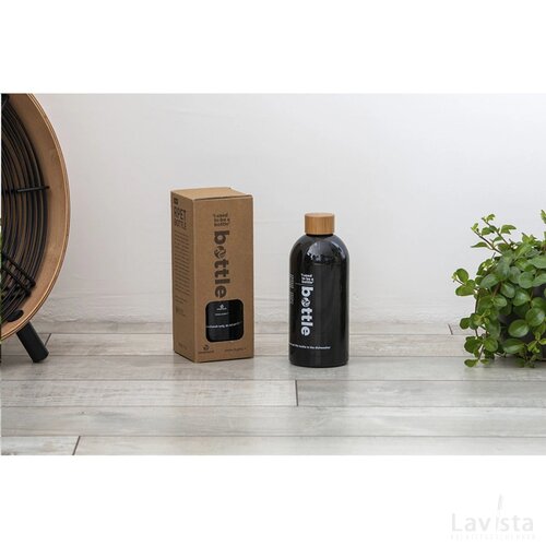 Rpet Bottle Transparent 500 Ml Drinkfles Zwart