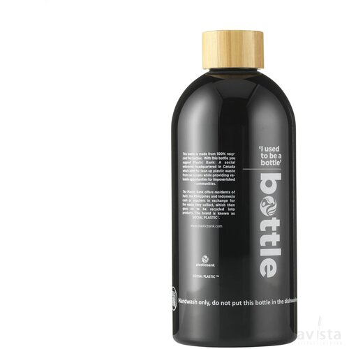 Rpet Bottle Transparent 500 Ml Drinkfles Zwart