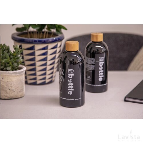 Rpet Bottle Transparent 500 Ml Drinkfles Zwart