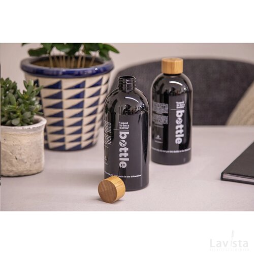 Rpet Bottle Transparent 500 Ml Drinkfles Zwart