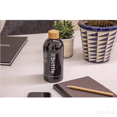 Rpet Bottle Transparent 500 Ml Drinkfles Zwart