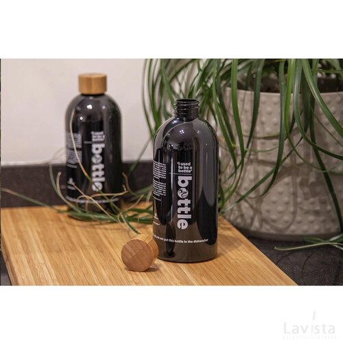 Rpet Bottle Transparent 500 Ml Drinkfles Zwart