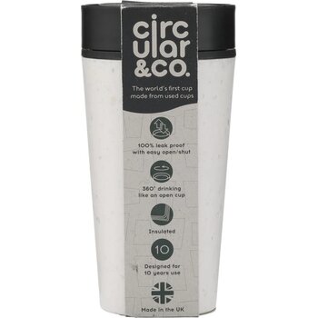 Circular&Co Recycled Coffee Cup 340 Ml Koffiebeker Wit/Zwart