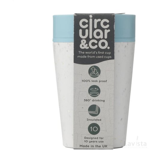 Circular&Co Recycled Coffee Cup 227 Ml Koffiebeker Wit/Blauw
