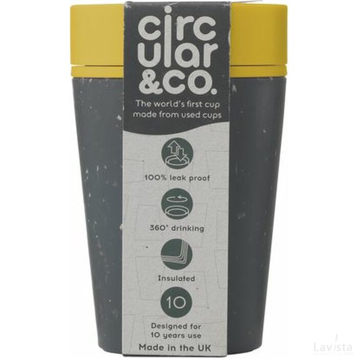 Circular&Co Recycled Coffee Cup 227 Ml Koffiebeker Zwart/Geel