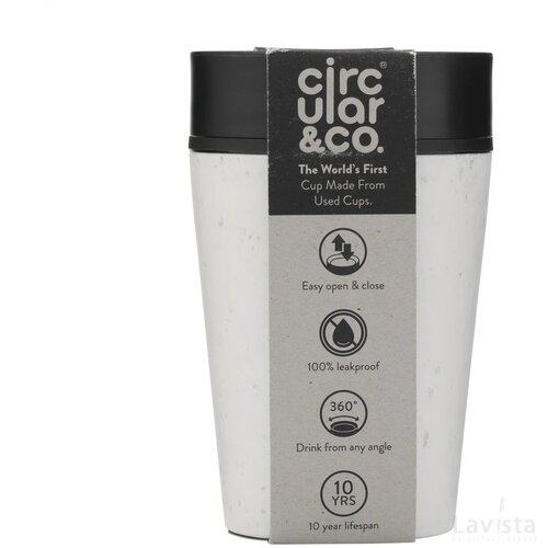Circular&Co Recycled Coffee Cup 227 Ml Koffiebeker Wit/Zwart