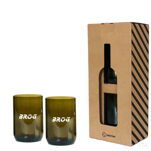 Rebottled® Tumbler 2-Pack Set Glazen Olive