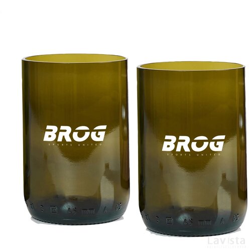 Rebottled® Tumbler 2-Pack Set Glazen Olive