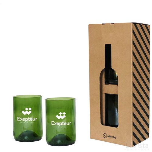 Rebottled® Tumbler 2-Pack Set Glazen Groen