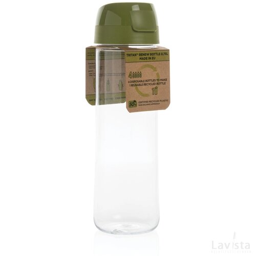 Tritan™ Renew waterfles 0,75L gemaakt in EU groen, transparant
