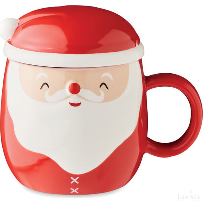 Keramische mok 370 ml Santa rood