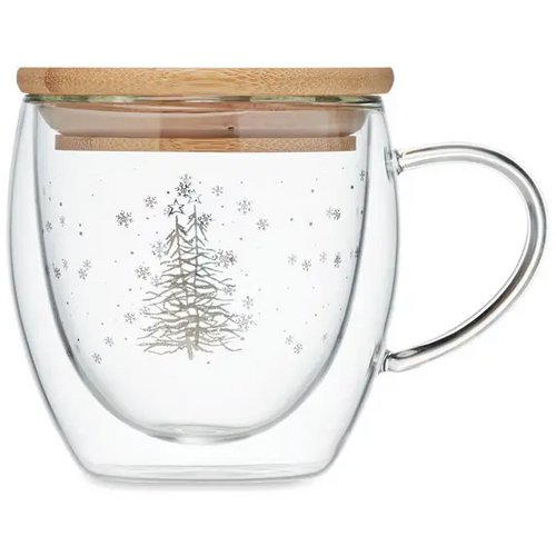 Dubbelwandige borosilicaat mok Sian transparant