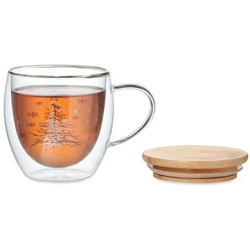 Dubbelwandige borosilicaat mok Sian transparant