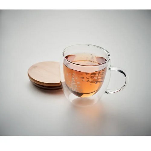 Dubbelwandige borosilicaat mok Sian transparant
