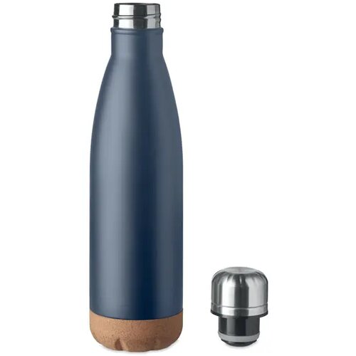 Dubbelwandige fles 500 ml Aspen cork donker marineblauw