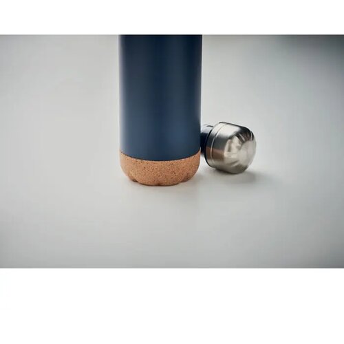 Dubbelwandige fles 500 ml Aspen cork donker marineblauw