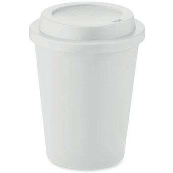 Dubbelwandige beker pp 300 ml Nola wit