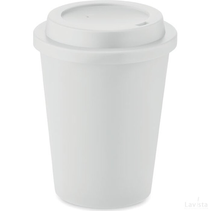 Dubbelwandige beker pp 300 ml Nola wit
