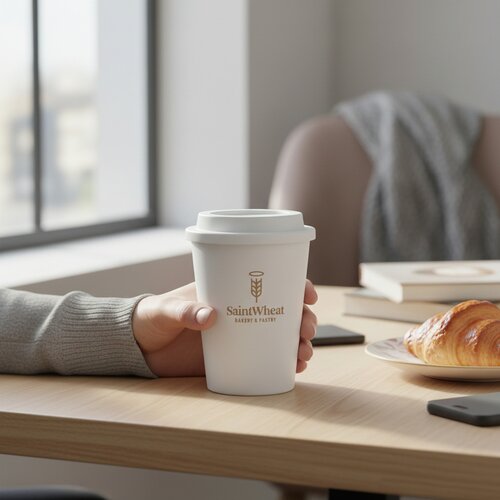 Dubbelwandige reisbeker Wit 300 ml