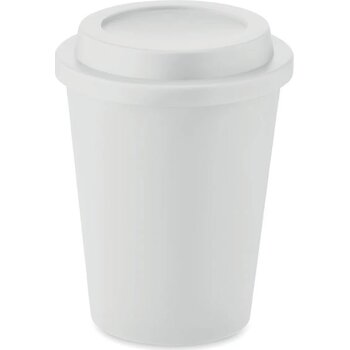 Dubbelwandige beker pp 300 ml Sora wit
