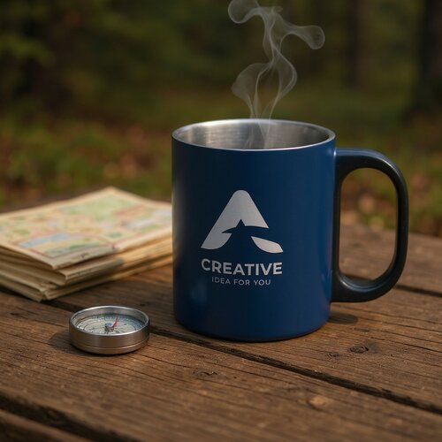 Dubbelwandige mok Taniss Kobaltblauw 300 ml