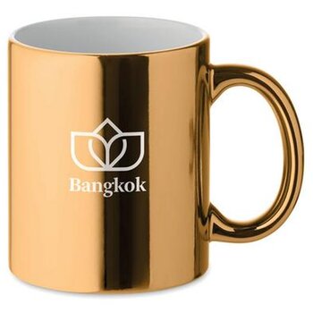 Glanzende metallic mok (300 ml) Goud