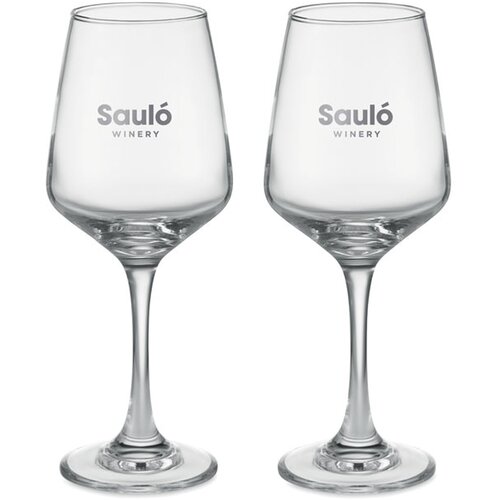 Set van 2 wijnglazen Cheers transparant 400 ml