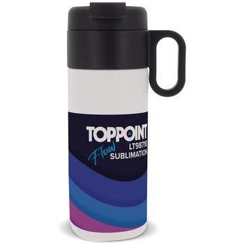 Thermofles Flow met handvat sublimatie 400ml wit