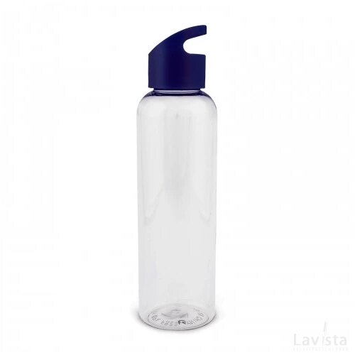 Waterfles Loop transparant R-PET 600ml transparant donker blauw