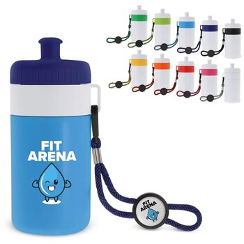 Bidon met rand 500ml wit / rood