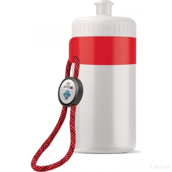 Bidon met rand 500ml wit / rood