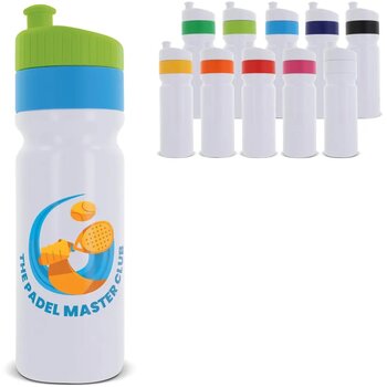 Bidon met rand 750ml wit / zwart