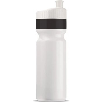 Bidon met rand 750ml wit / zwart