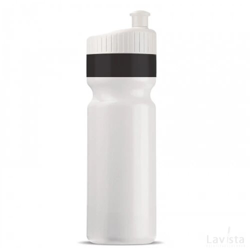 Bidon met rand 750ml wit / zwart