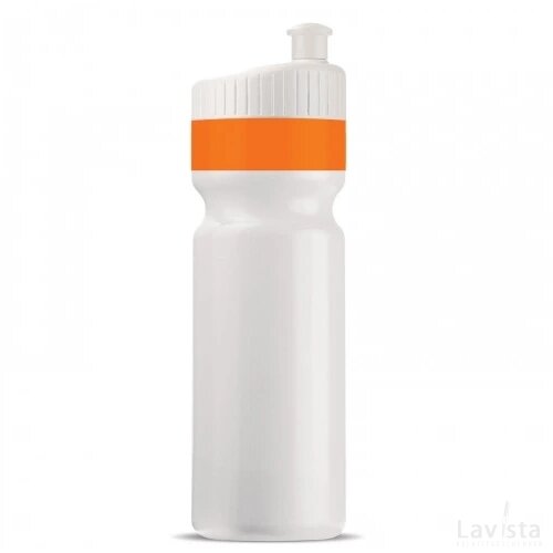 Bidon met rand 750ml wit / oranje
