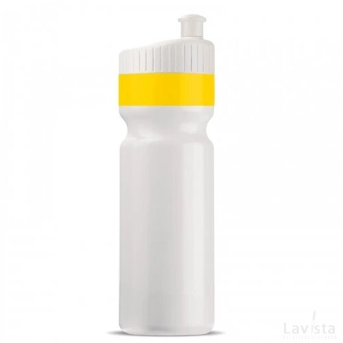 Bidon met rand 750ml wit / geel