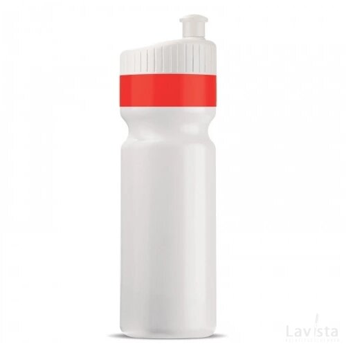 Bidon met rand 750ml wit / rood