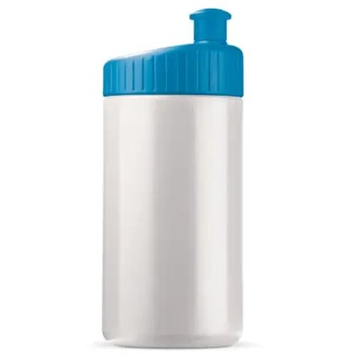 Sportbidon design 500ml wit / licht blauw